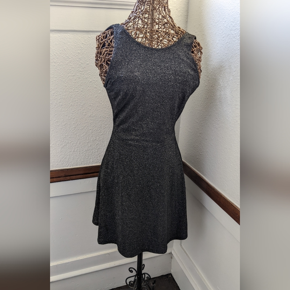 Black Shimmer Dress w/ V-Back